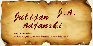 Julijan Ađanski vizit kartica